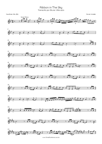 Stevie Wonder Ribbon In The Sky score for Alto Saxophone