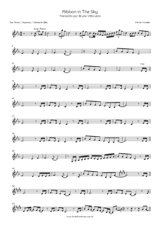 Stevie Wonder  score for Clarinet (Bb)