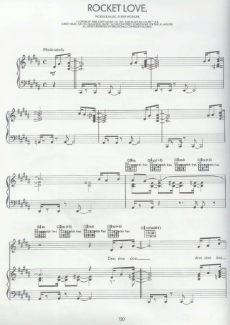 Stevie Wonder Rocket Love score for Piano