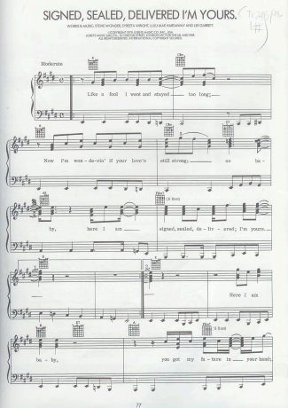 Stevie Wonder  score for Piano