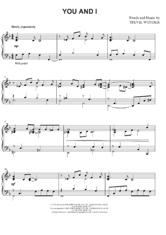 Stevie Wonder  score for Piano