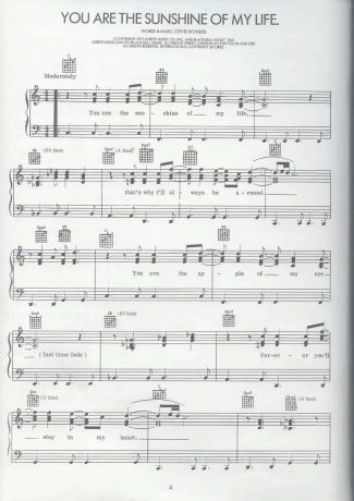 Stevie Wonder  score for Piano