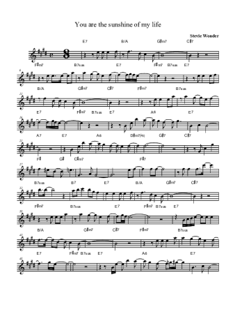 Stevie Wonder  score for Tenor Saxophone Soprano (Bb)