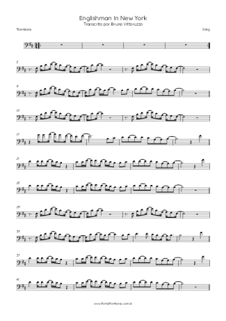 Sting Englishman In New York score for Trombone