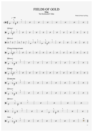 Sting  score for Drums