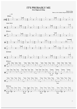 Sting  score for Drums