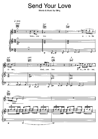 Sting Send Your Love score for Piano
