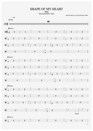 Sting  score for Drums