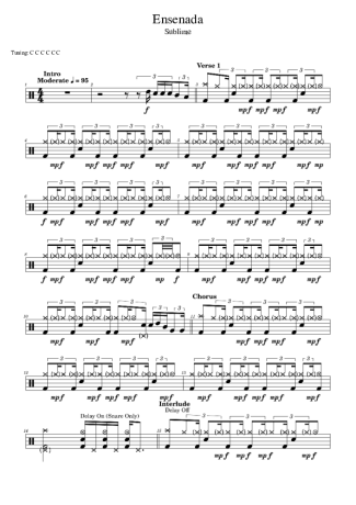 Score for Drums