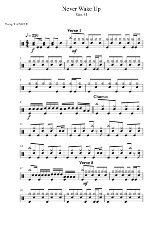 Score for Drums