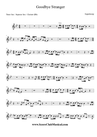 Supertramp  score for Clarinet (Bb)