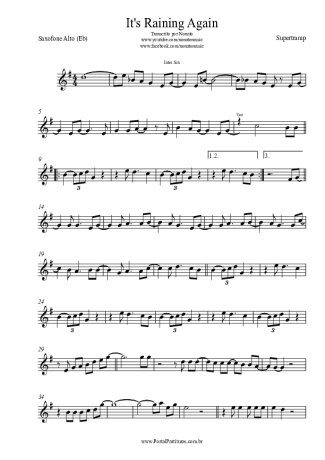 Supertramp  score for Alto Saxophone