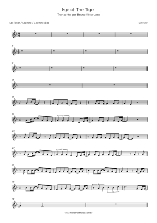 Survivor Eye Of The Tiger score for Clarinet (Bb)