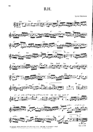 Sylvio Mazzuca B.H. score for Flute