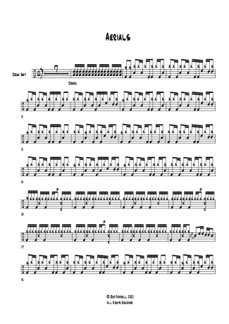 System Of A Down Aerials score for Drums