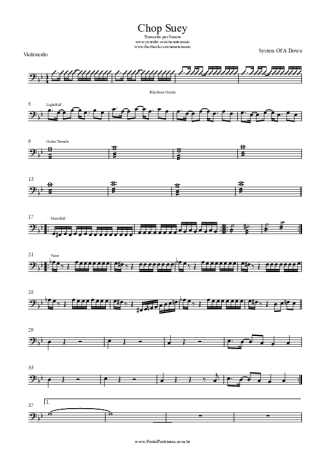 System Of A Down  score for Cello