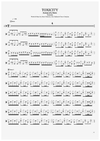 System Of A Down  score for Drums
