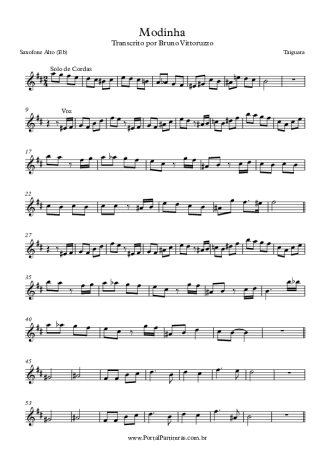 Taiguara Modinha score for Alto Saxophone