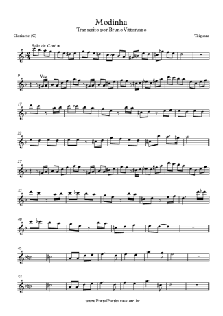 Taiguara Modinha score for Clarinet (C)