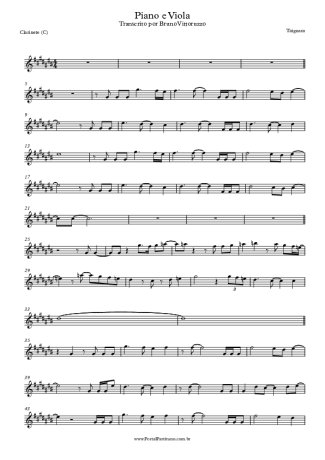 Taiguara Piano E Viola score for Clarinet (C)