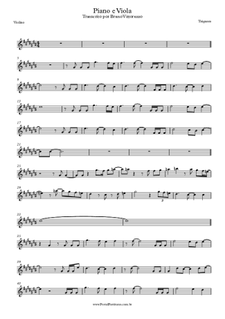 Taiguara Piano E Viola score for Violin