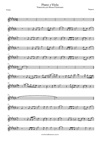 Taiguara Piano E Viola score for Violin
