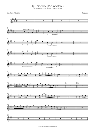 Taiguara  score for Alto Saxophone