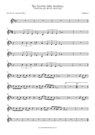 Taiguara Teu Sonho Não Acabou score for Tenor Saxophone Soprano (Bb)