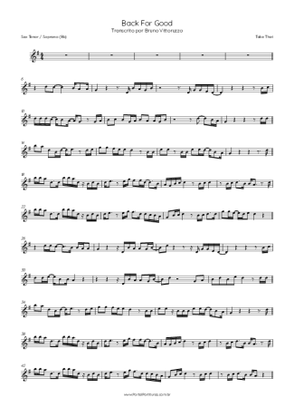 Take That Back For Good score for Tenor Saxophone Soprano (Bb)