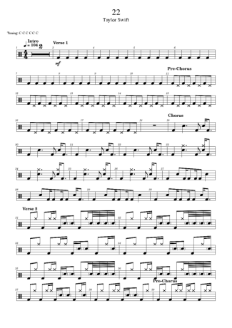 Score for Drums
