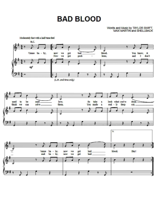 Taylor Swift  score for Piano