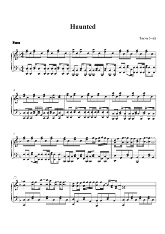 Taylor Swift  score for Piano