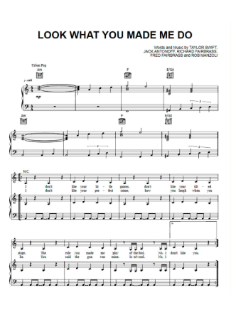 Taylor Swift  score for Piano