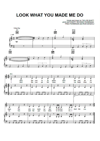 Taylor Swift  score for Piano