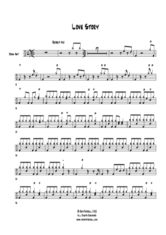 Taylor Swift Love Story score for Drums