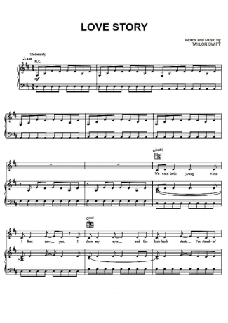 Taylor Swift Love Story score for Piano
