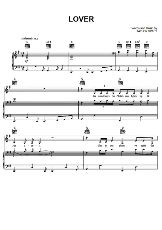 Taylor Swift  score for Piano