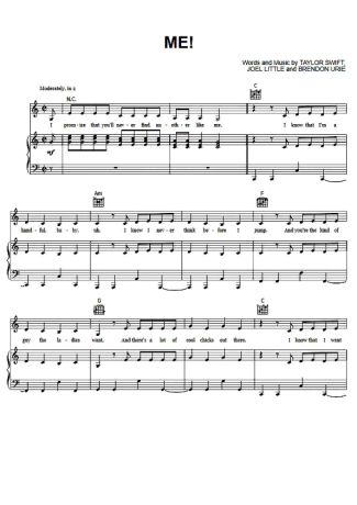 Taylor Swift  score for Piano