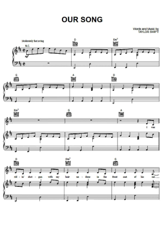 Taylor Swift  score for Piano