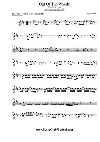 Taylor Swift Out Of The Woods score for Clarinet (Bb)