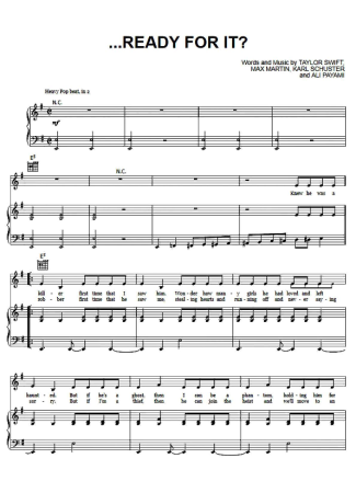 Taylor Swift  score for Piano