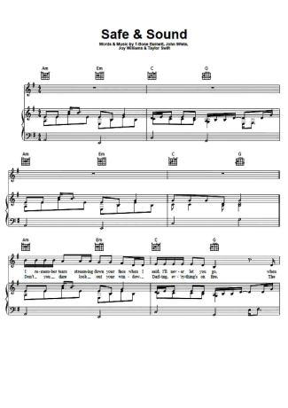 Taylor Swift  score for Piano