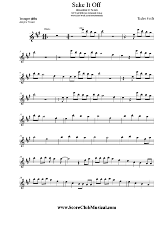 Taylor Swift Shake It Off score for Trumpet