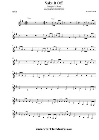 Taylor Swift Shake It Off score for Violin