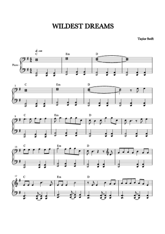 Taylor Swift  score for Piano