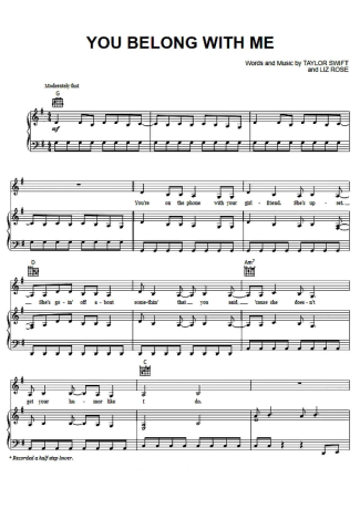 Taylor Swift  score for Piano