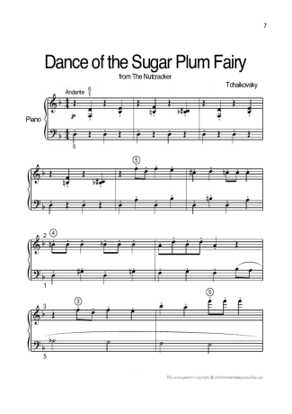 Tchaikovsky Dance Of The Sugar Plum Fairy score for Piano