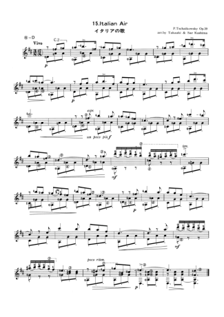 Tchaikovsky Italian Air score for Acoustic Guitar