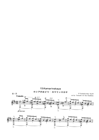Tchaikovsky Kamarinskaya score for Acoustic Guitar