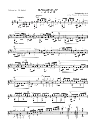 Tchaikovsky Neapolitan Air score for Acoustic Guitar
